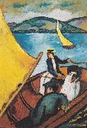 Segelboot auf dem Tegernsee August Macke